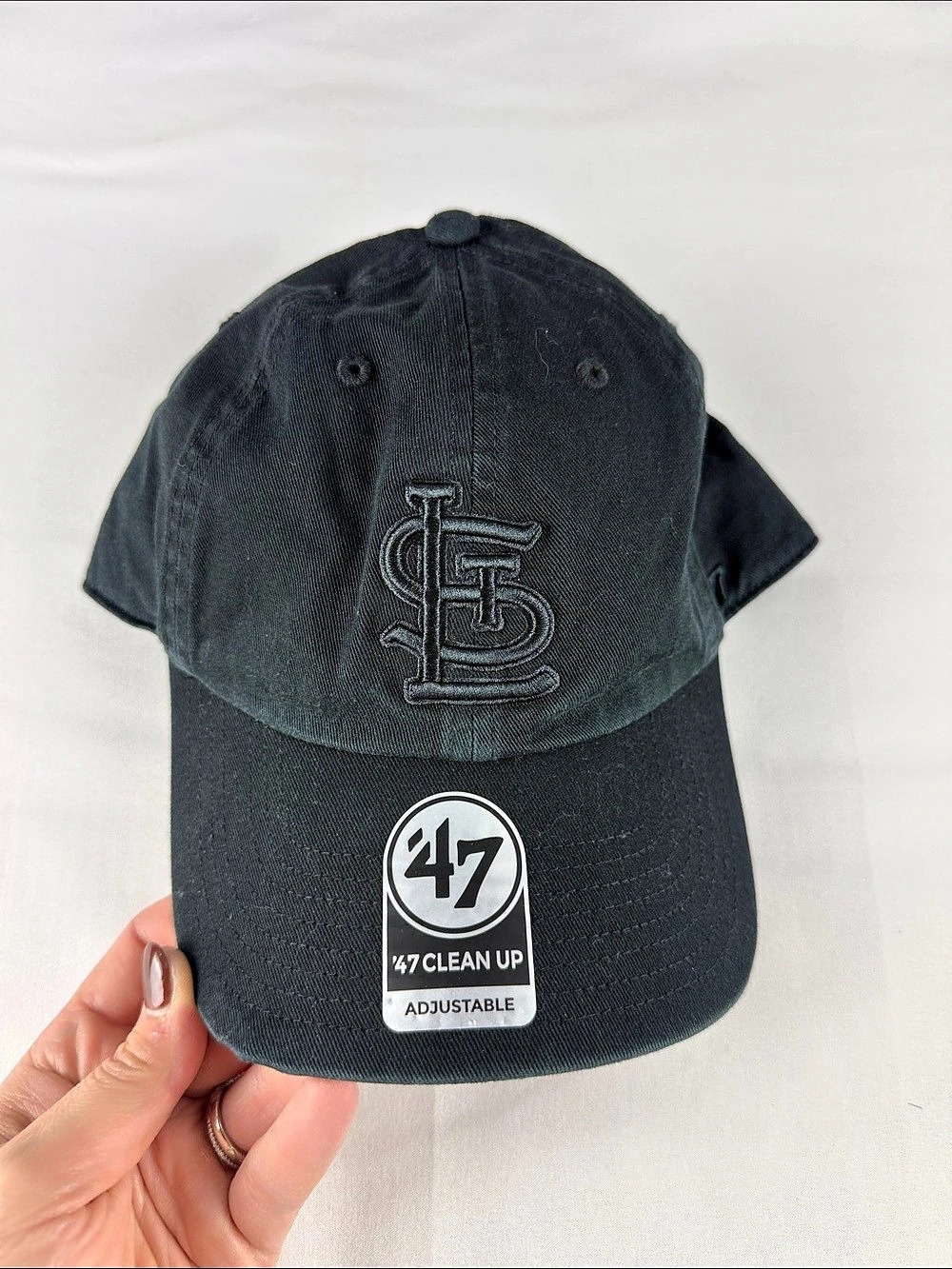 '47 Brand MLB St. Louis Cardinals Black on Black Clean Up Hat OSFM NWT